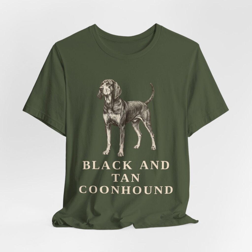 Black and Tan Coonhound Shirt, Vintage Dog Sketch Tee, Dog Lover Gift