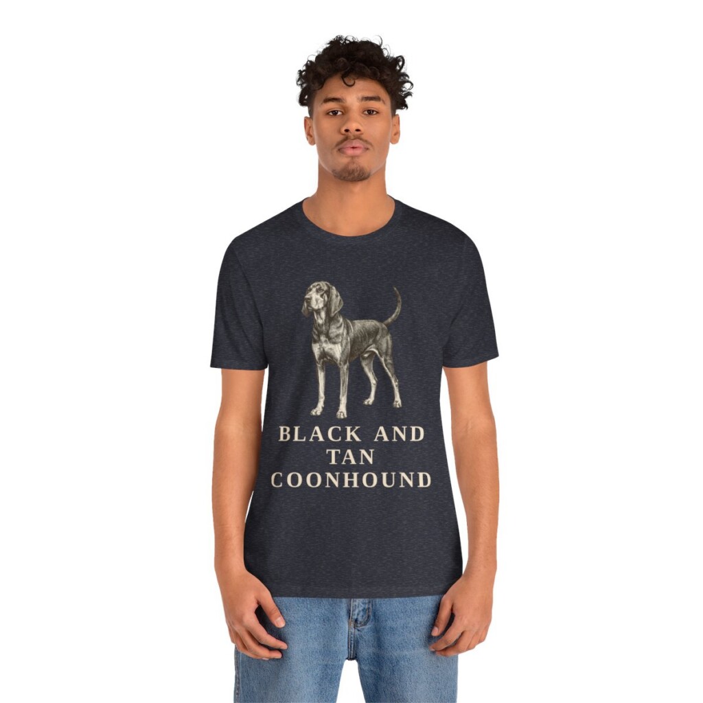 Black and Tan Coonhound Shirt, Vintage Dog Sketch Tee, Dog Lover Gift