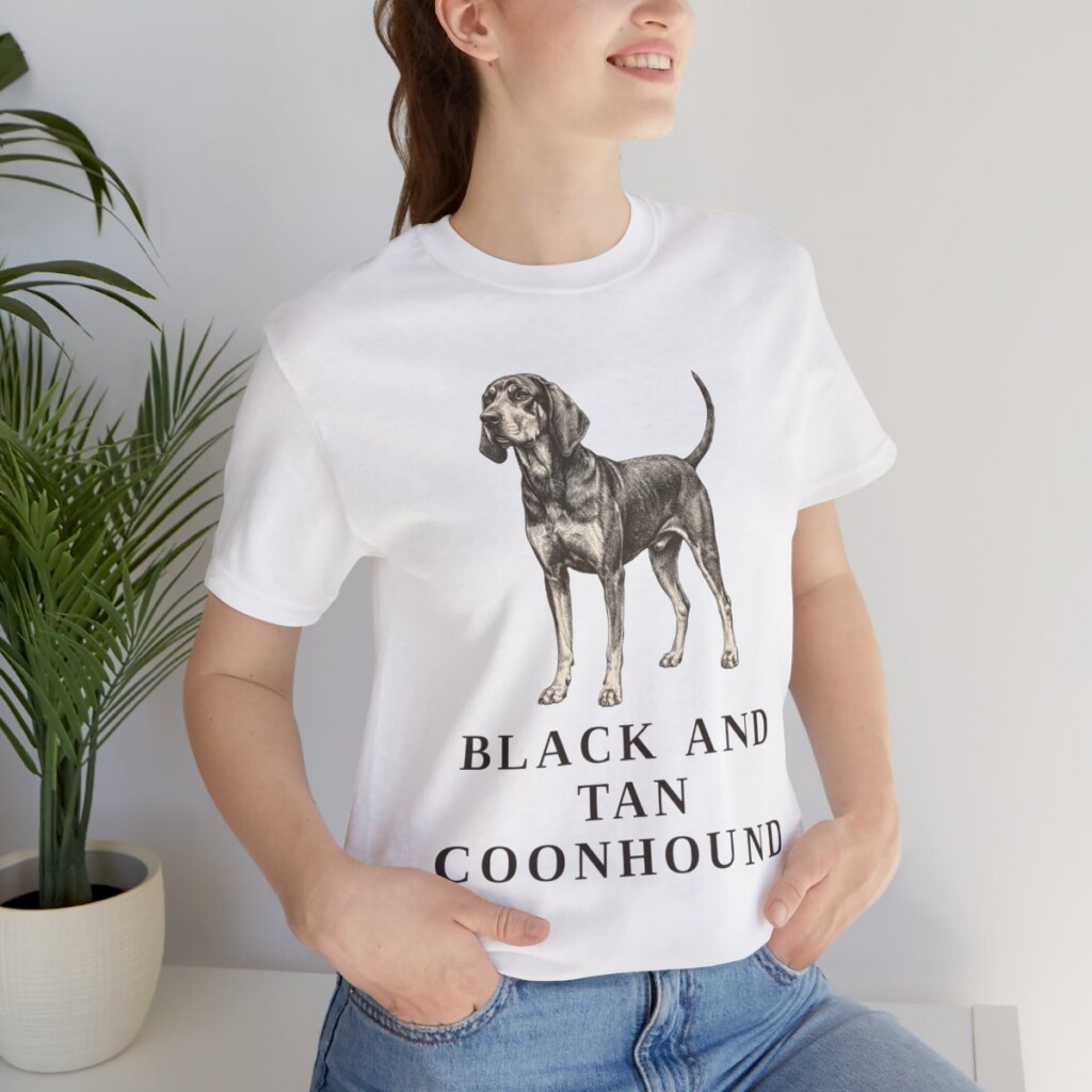 Black and Tan Coonhound Shirt, Vintage Dog Sketch Tee, Dog Lover Gift