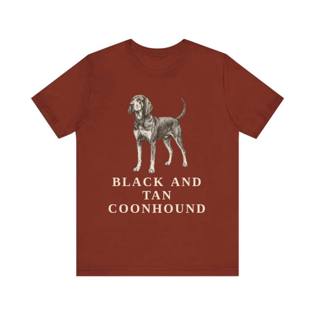 Black and Tan Coonhound Shirt, Vintage Dog Sketch Tee, Dog Lover Gift