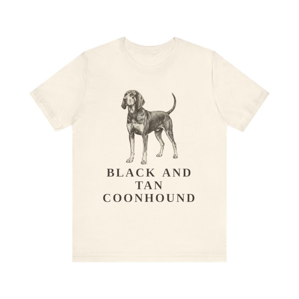 Black and Tan Coonhound Shirt, Vintage Dog Sketch Tee, Dog Lover Gift