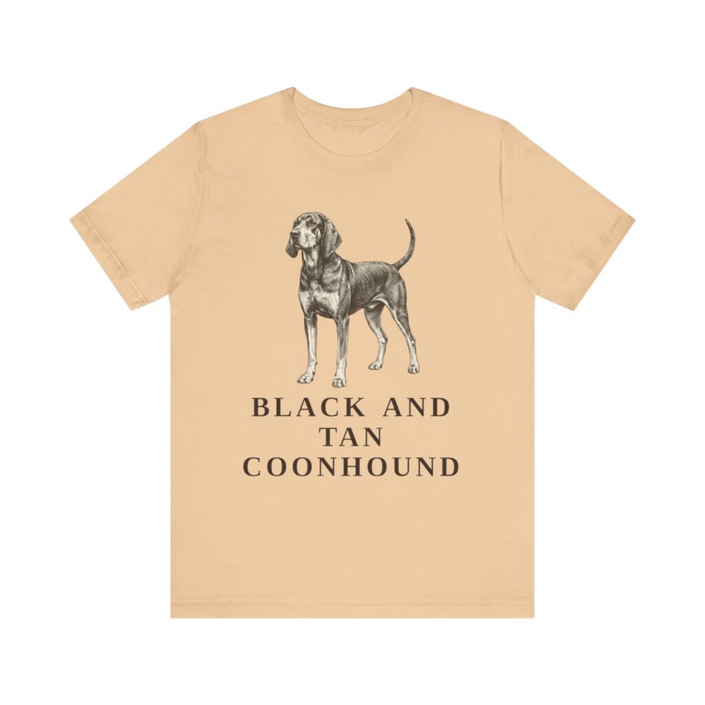 Black and Tan Coonhound Shirt, Vintage Dog Sketch Tee, Dog Lover Gift