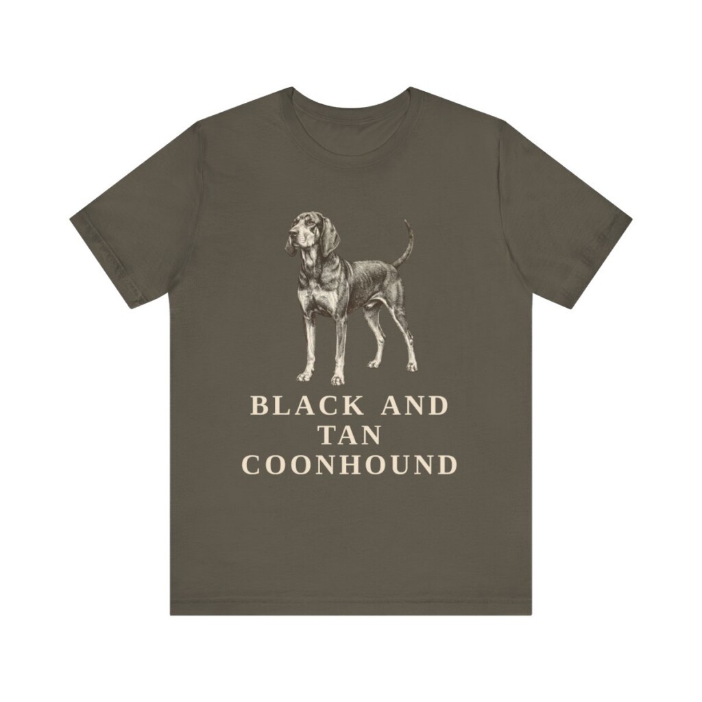 Black and Tan Coonhound Shirt, Vintage Dog Sketch Tee, Dog Lover Gift