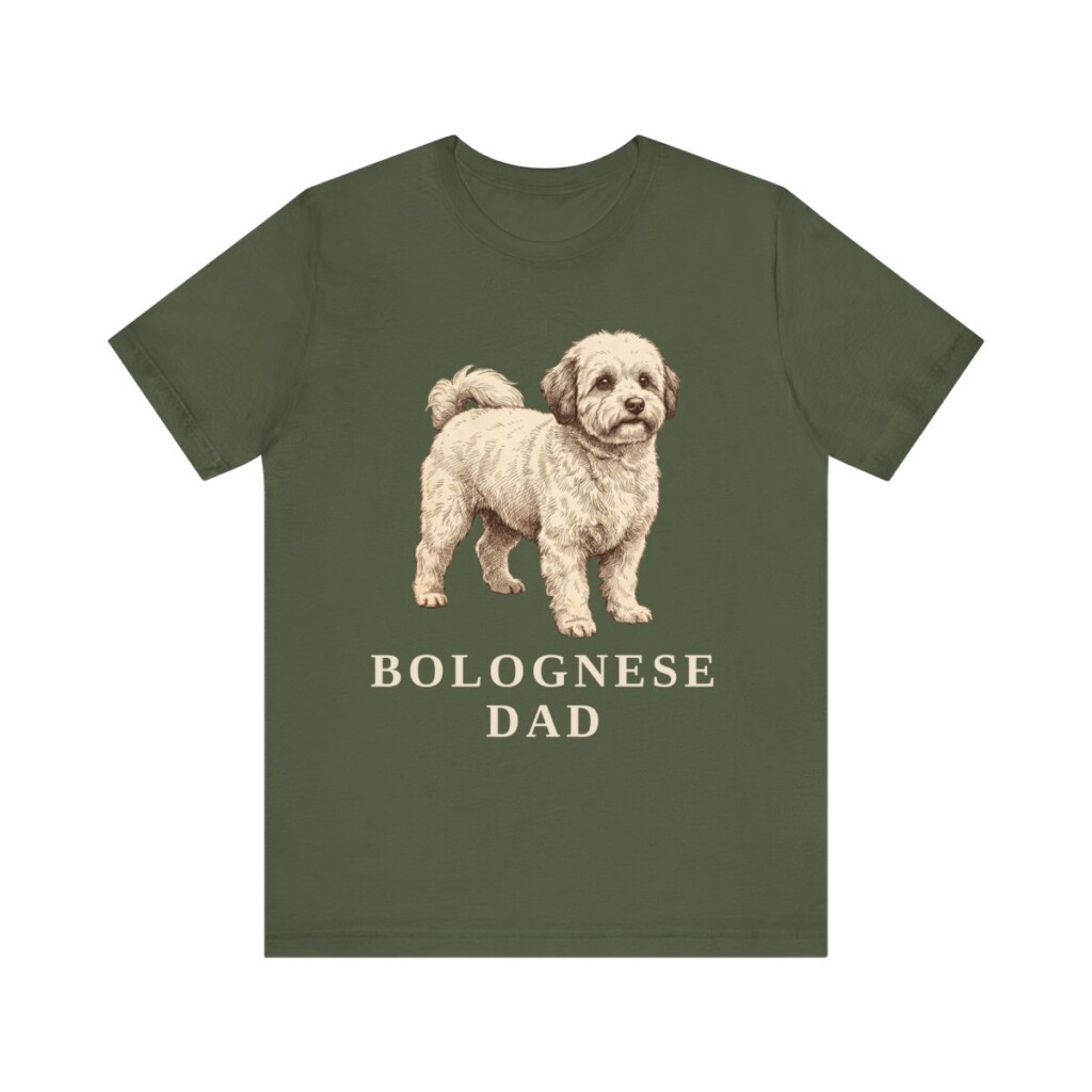 Bolognese Dad Shirt, Vintage Dog Sketch Tee, Dog Dad Gift