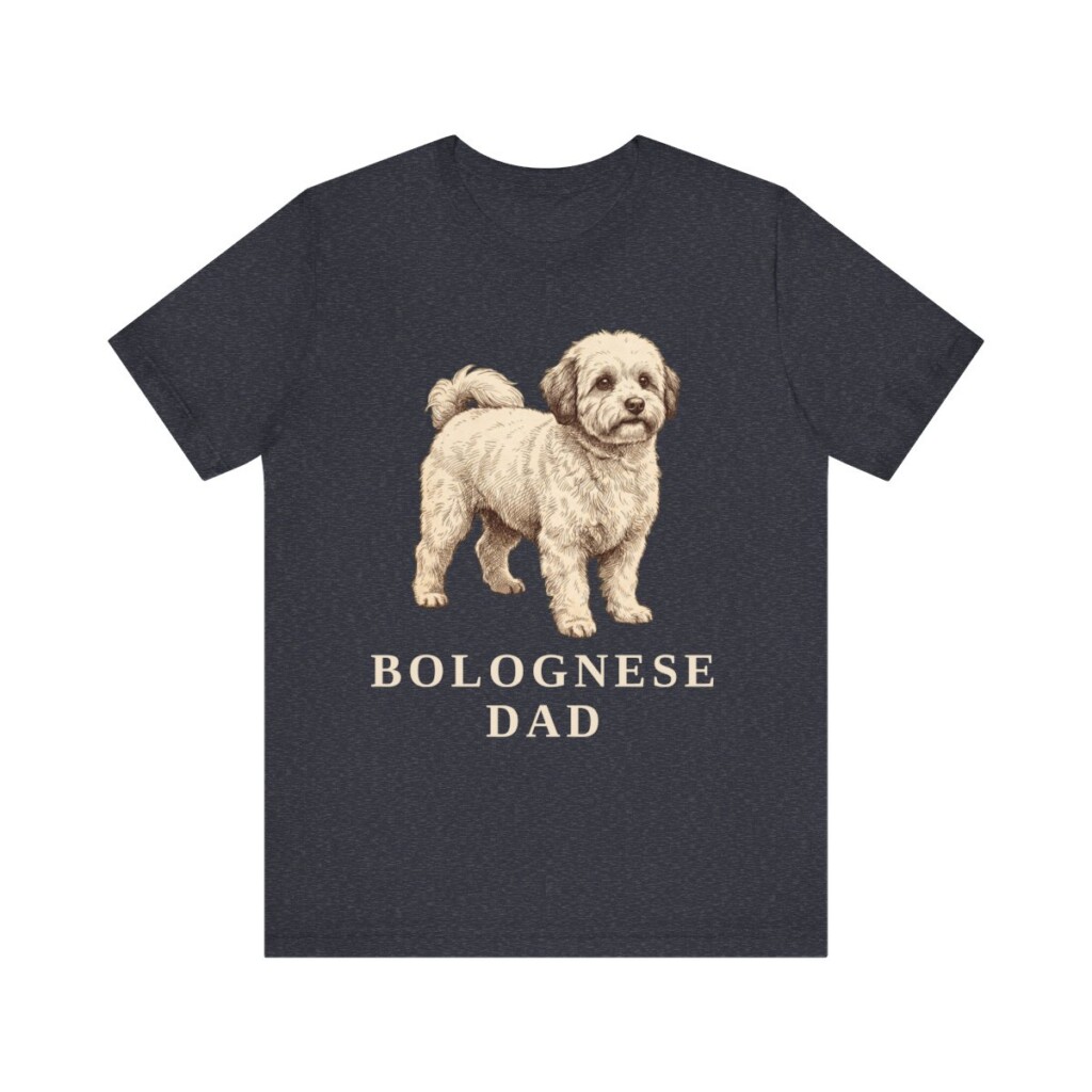 Bolognese Dad Shirt, Vintage Dog Sketch Tee, Dog Dad Gift