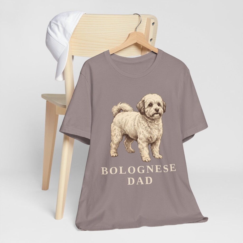 Bolognese Dad Shirt, Vintage Dog Sketch Tee, Dog Dad Gift