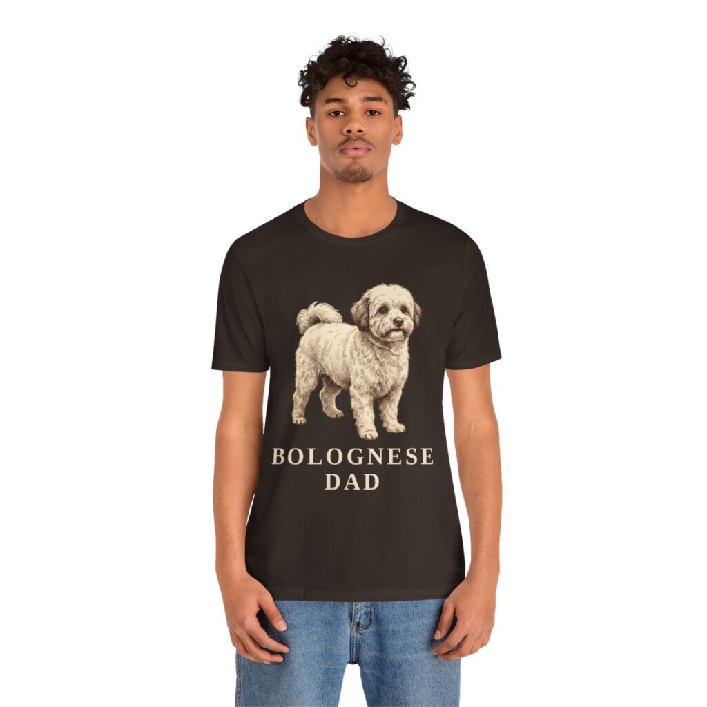Bolognese Dad Shirt, Vintage Dog Sketch Tee, Dog Dad Gift