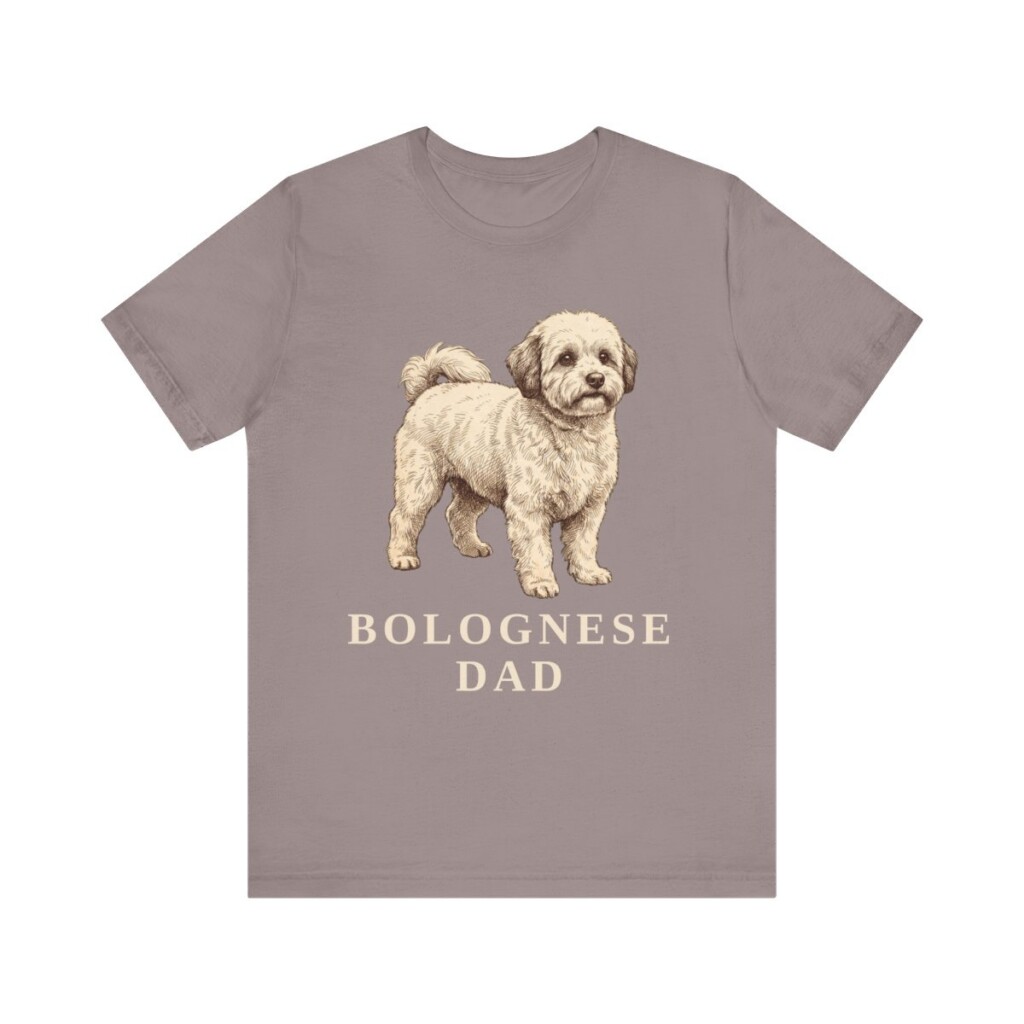 Bolognese Dad Shirt, Vintage Dog Sketch Tee, Dog Dad Gift