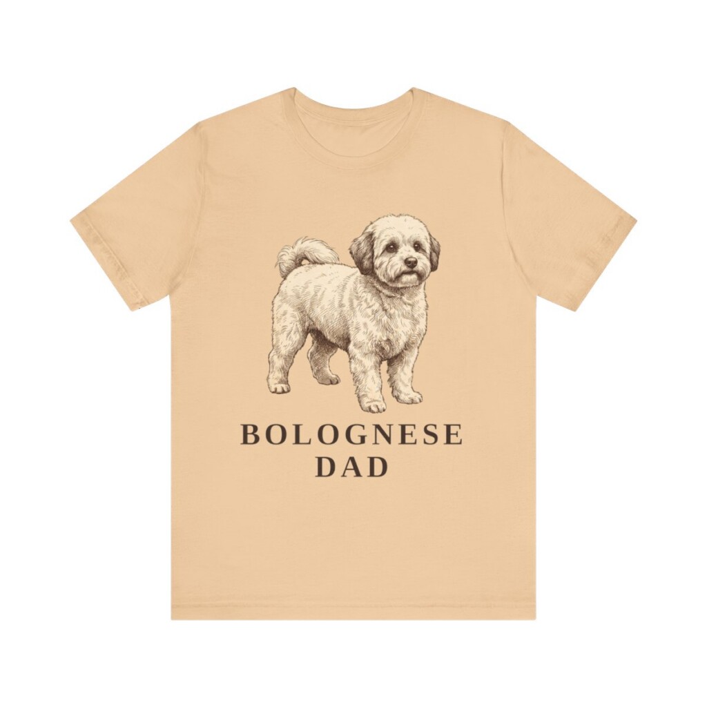 Bolognese Dad Shirt, Vintage Dog Sketch Tee, Dog Dad Gift