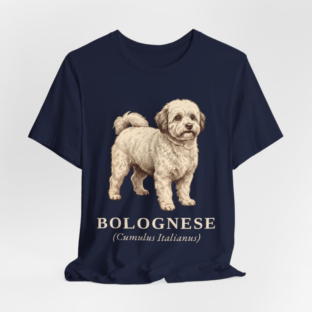 Bolognese Latin Shirt, Vintage Dog Sketch Tee, Dog Latin Gift