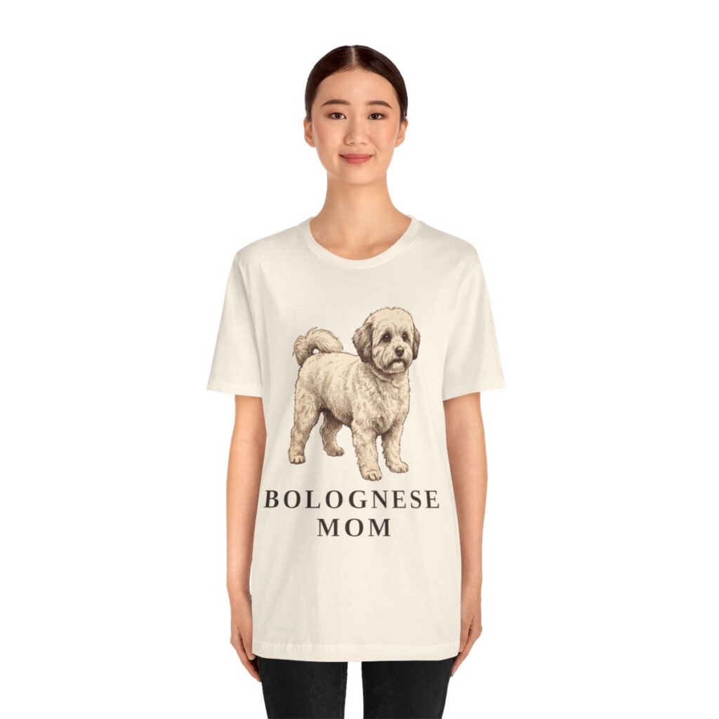 Bolognese Mom Shirt, Vintage Dog Sketch Tee, Dog Mom Gift