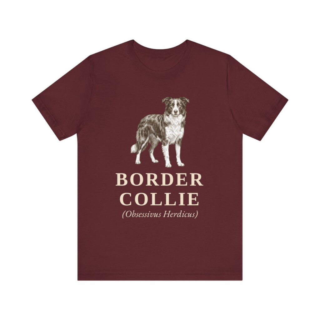 Border Collie Latin Shirt, Vintage Dog Sketch Tee, Dog Latin Gift