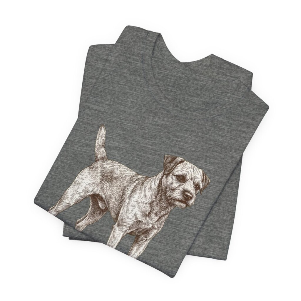 Border Terrier Humor Shirt, Vintage Dog Sketch Tee, Dog Humor Gift