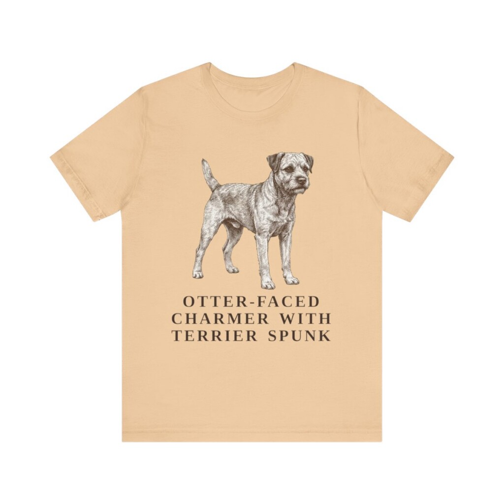 Border Terrier Humor Shirt, Vintage Dog Sketch Tee, Dog Humor Gift