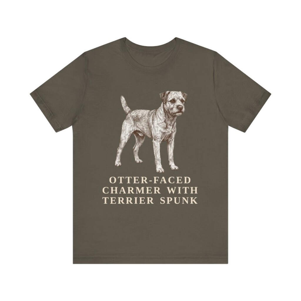 Border Terrier Humor Shirt, Vintage Dog Sketch Tee, Dog Humor Gift