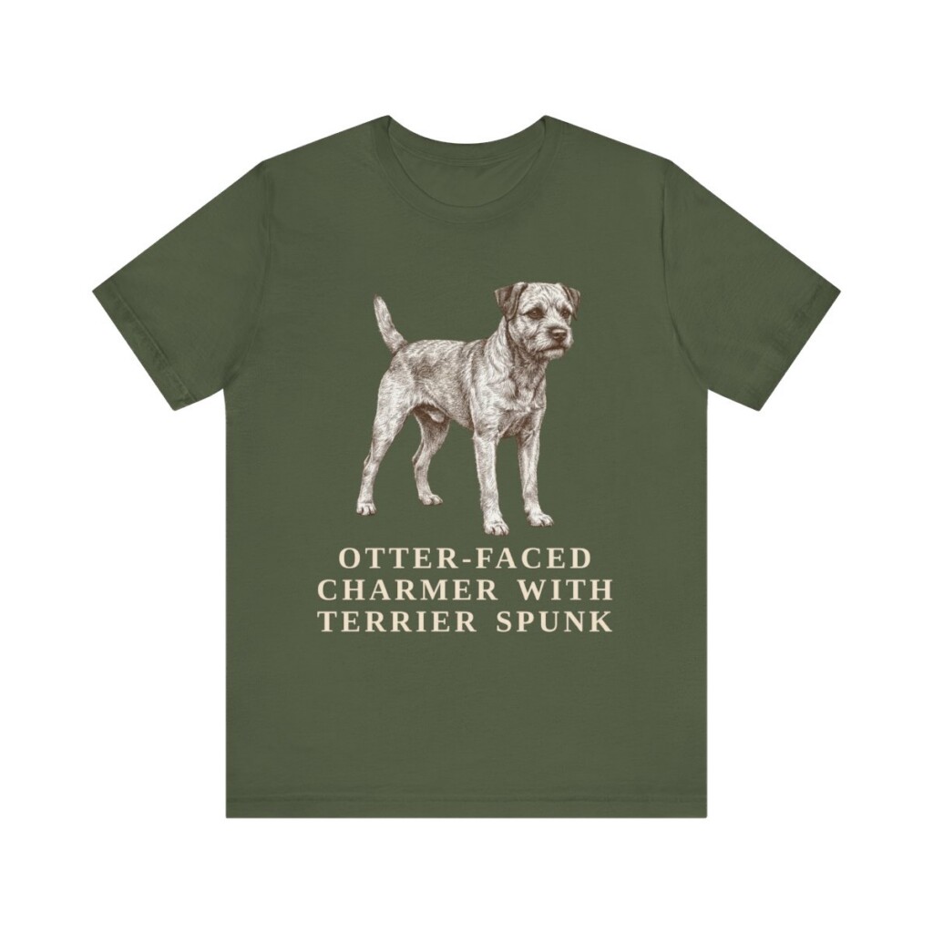 Border Terrier Humor Shirt, Vintage Dog Sketch Tee, Dog Humor Gift