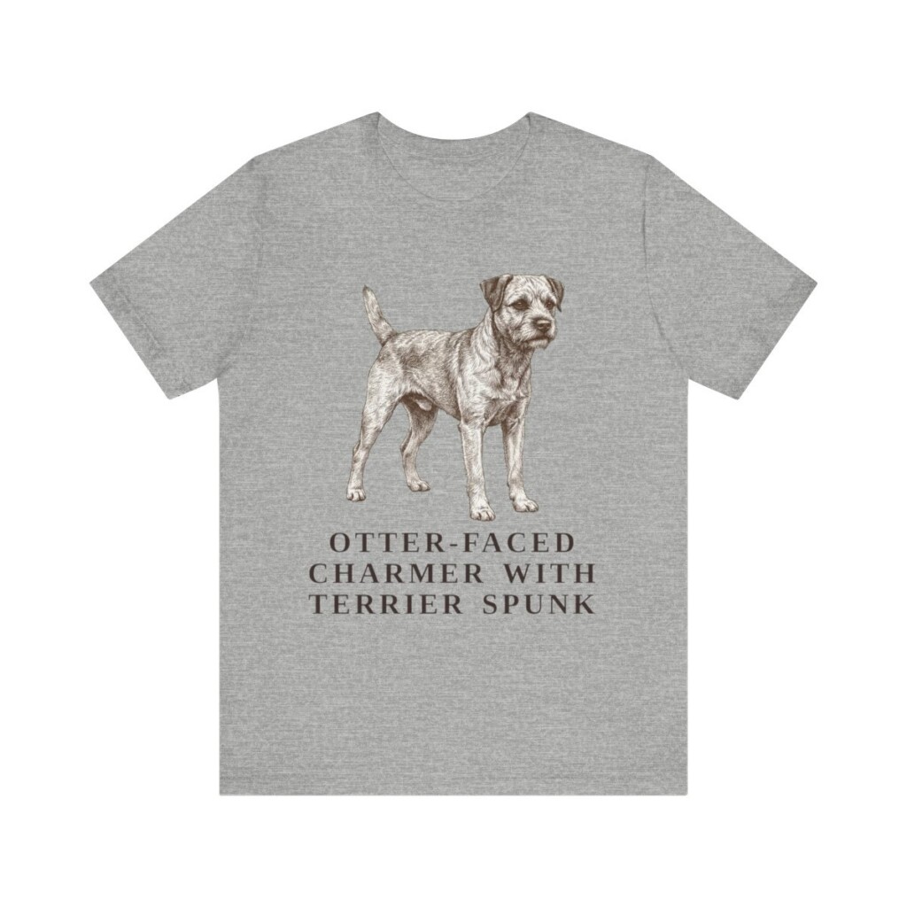 Border Terrier Humor Shirt, Vintage Dog Sketch Tee, Dog Humor Gift