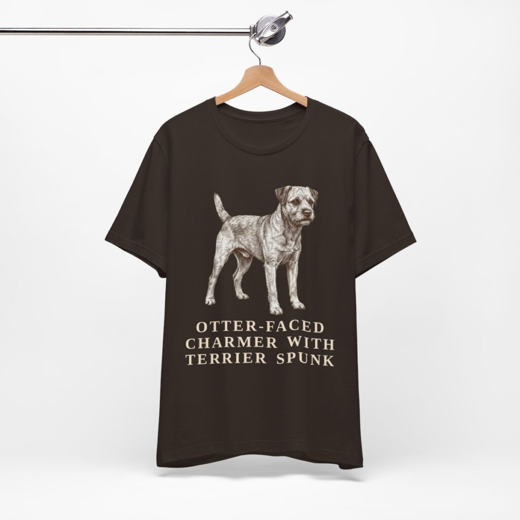 Border Terrier Humor Shirt, Vintage Dog Sketch Tee, Dog Humor Gift