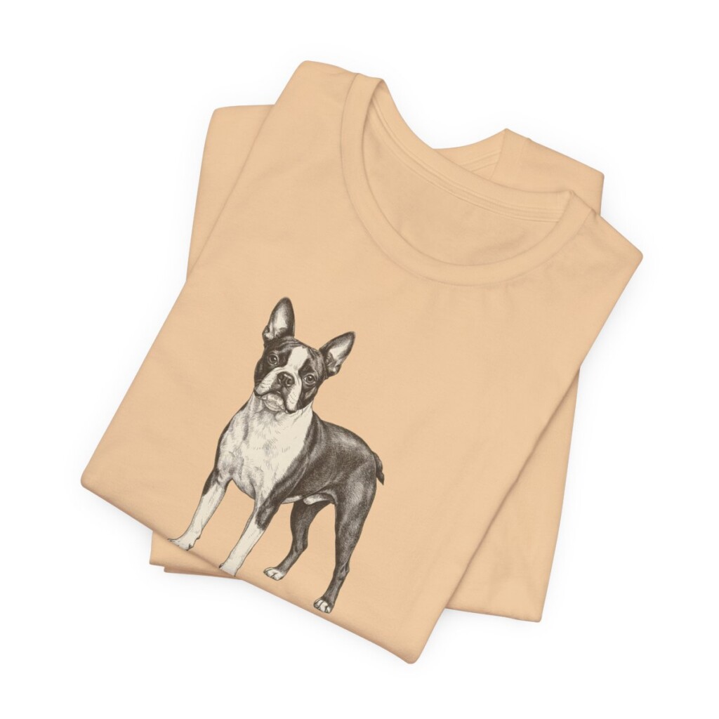 Boston Terrier Latin Shirt, Vintage Dog Sketch Tee, Dog Latin Gift