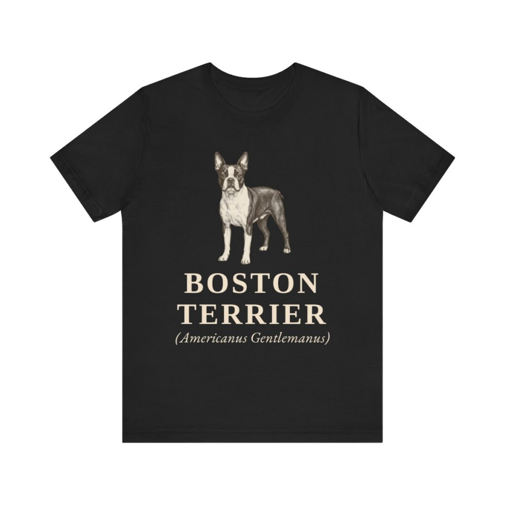 Boston Terrier Latin Shirt, Vintage Dog Sketch Tee, Dog Latin Gift