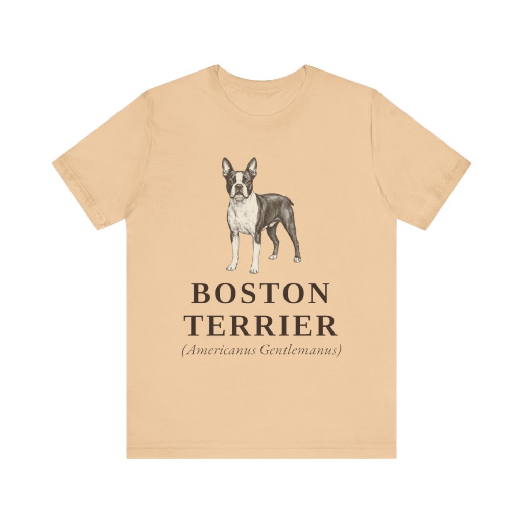Boston Terrier Latin Shirt, Vintage Dog Sketch Tee, Dog Latin Gift