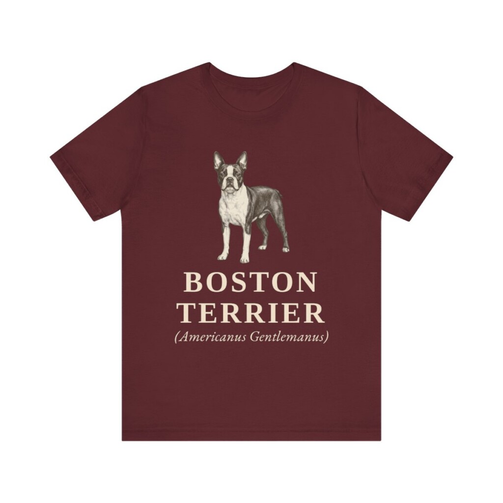 Boston Terrier Latin Shirt, Vintage Dog Sketch Tee, Dog Latin Gift