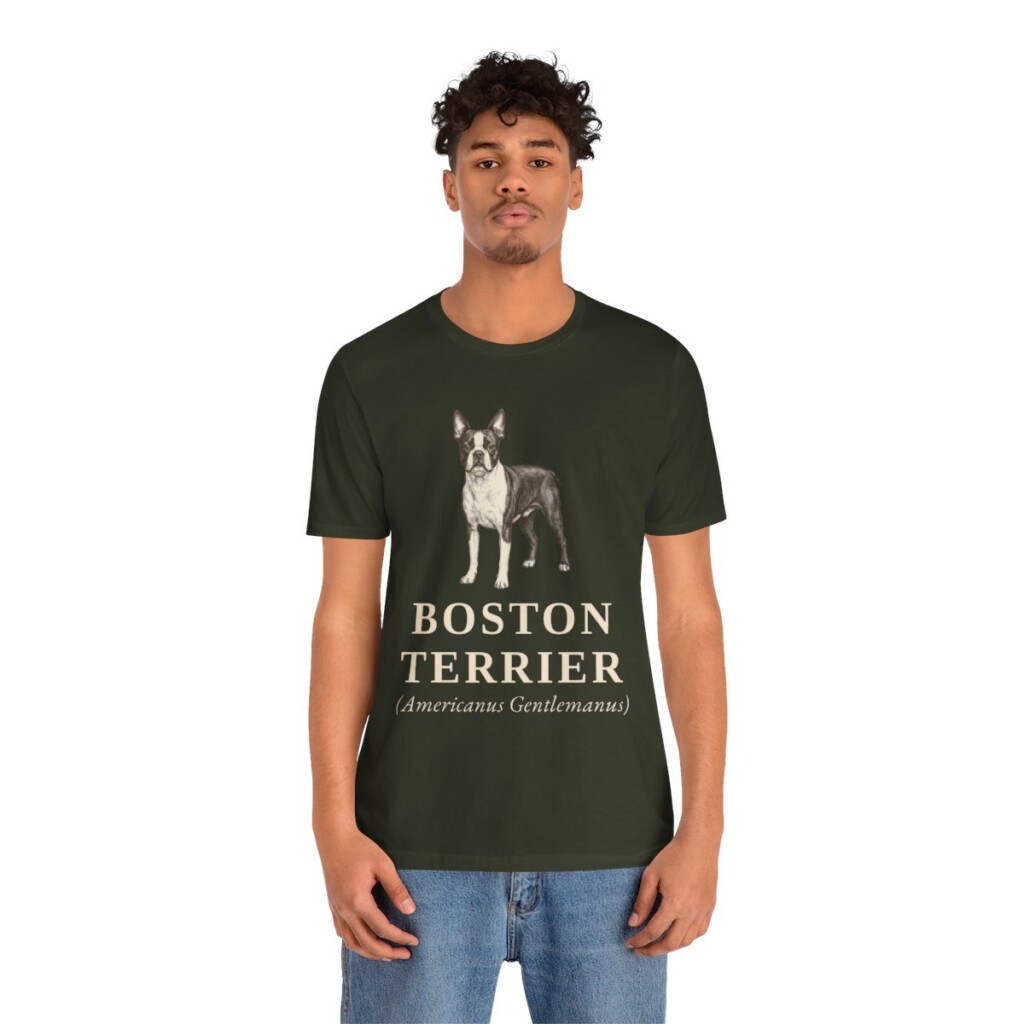Boston Terrier Latin Shirt, Vintage Dog Sketch Tee, Dog Latin Gift