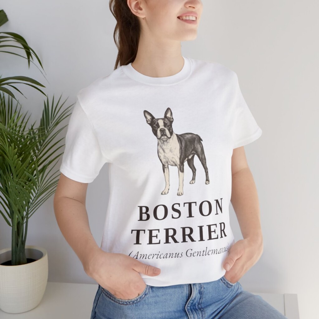 Boston Terrier Latin Shirt, Vintage Dog Sketch Tee, Dog Latin Gift