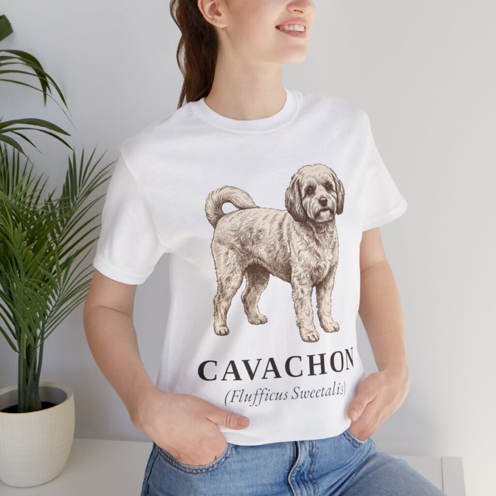 Cavachon Latin Shirt, Vintage Dog Sketch Tee, Dog Latin Gift