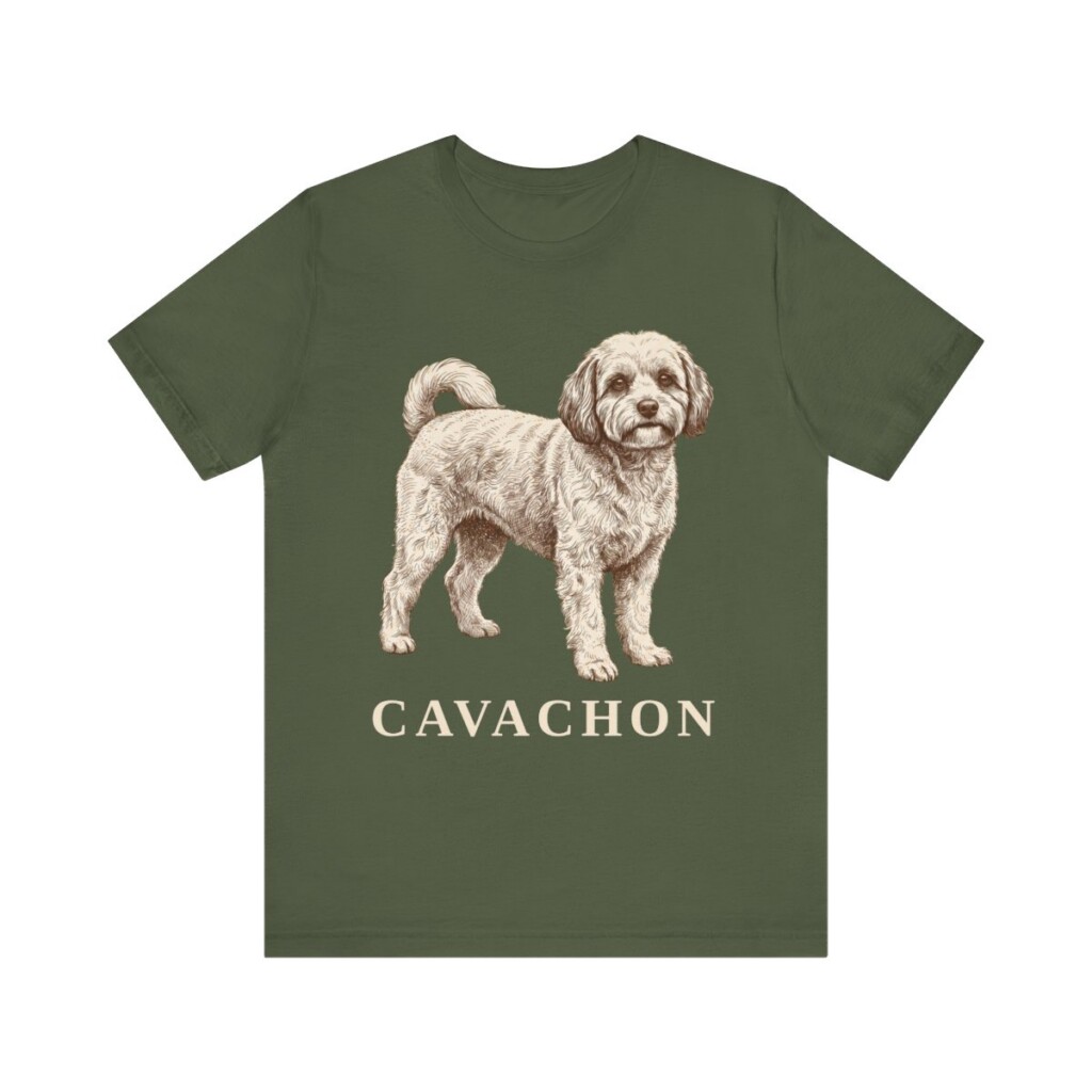 Cavachon Shirt, Vintage Dog Sketch Tee, Dog Lover Gift