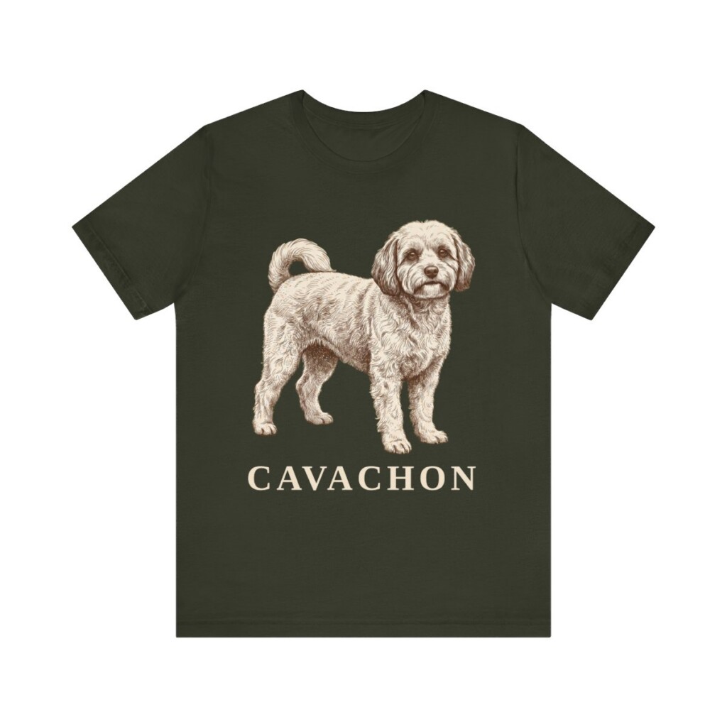 Cavachon Shirt, Vintage Dog Sketch Tee, Dog Lover Gift