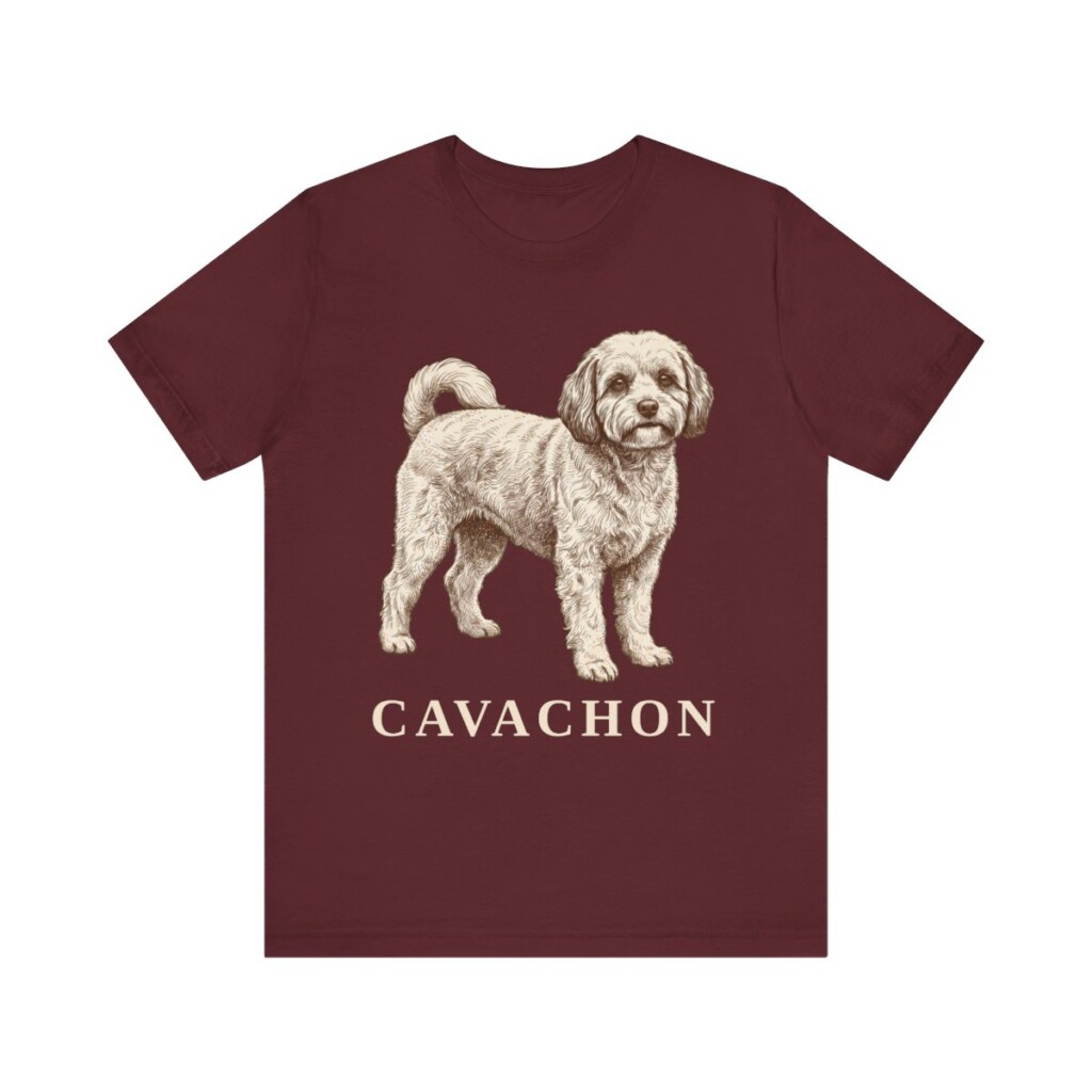 Cavachon Shirt, Vintage Dog Sketch Tee, Dog Lover Gift