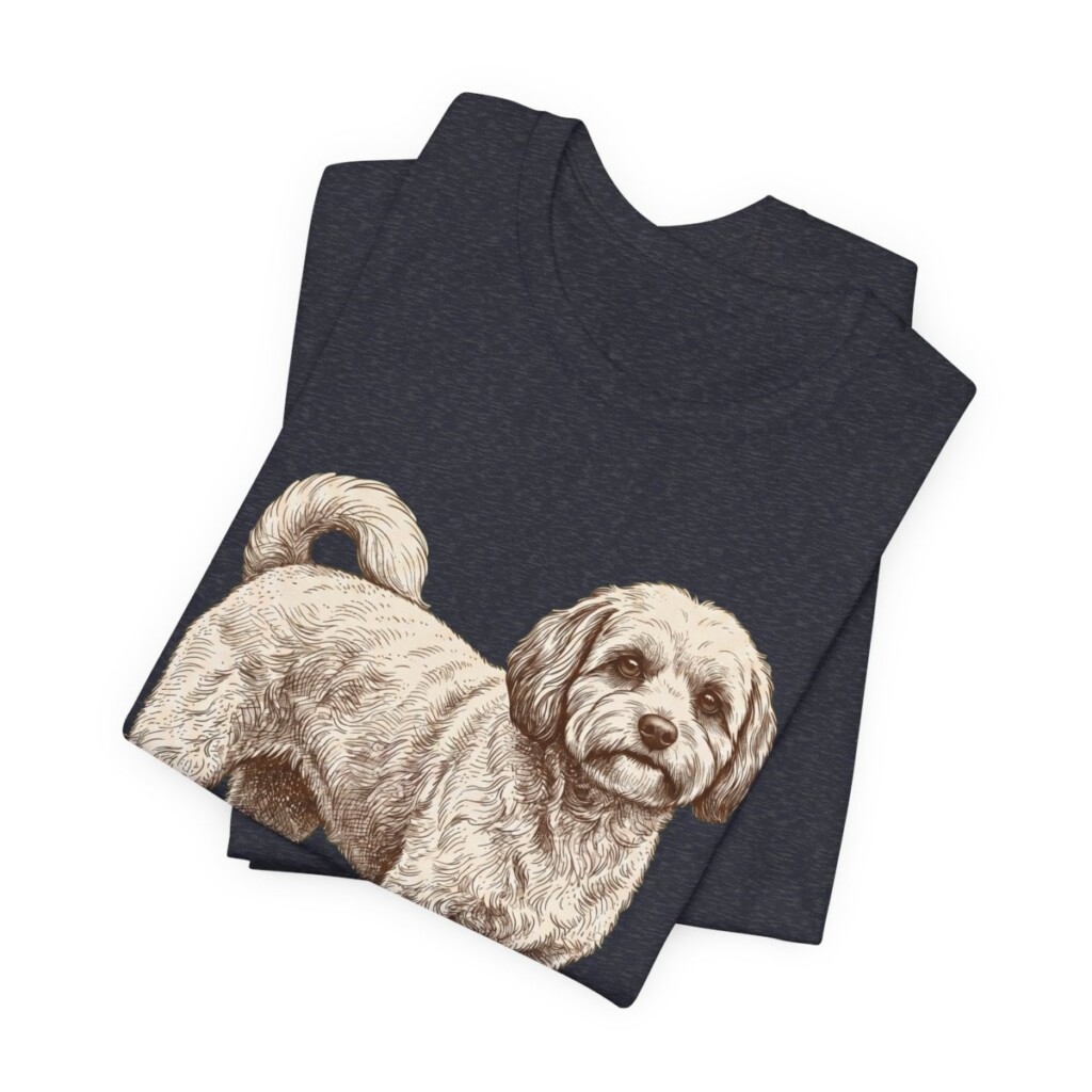 Cavachon Shirt, Vintage Dog Sketch Tee, Dog Lover Gift