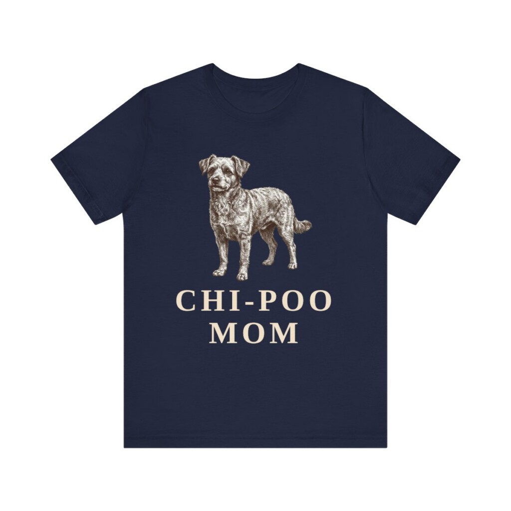 Chi-Poo Mom Shirt, Vintage Dog Sketch Tee, Dog Mom Gift