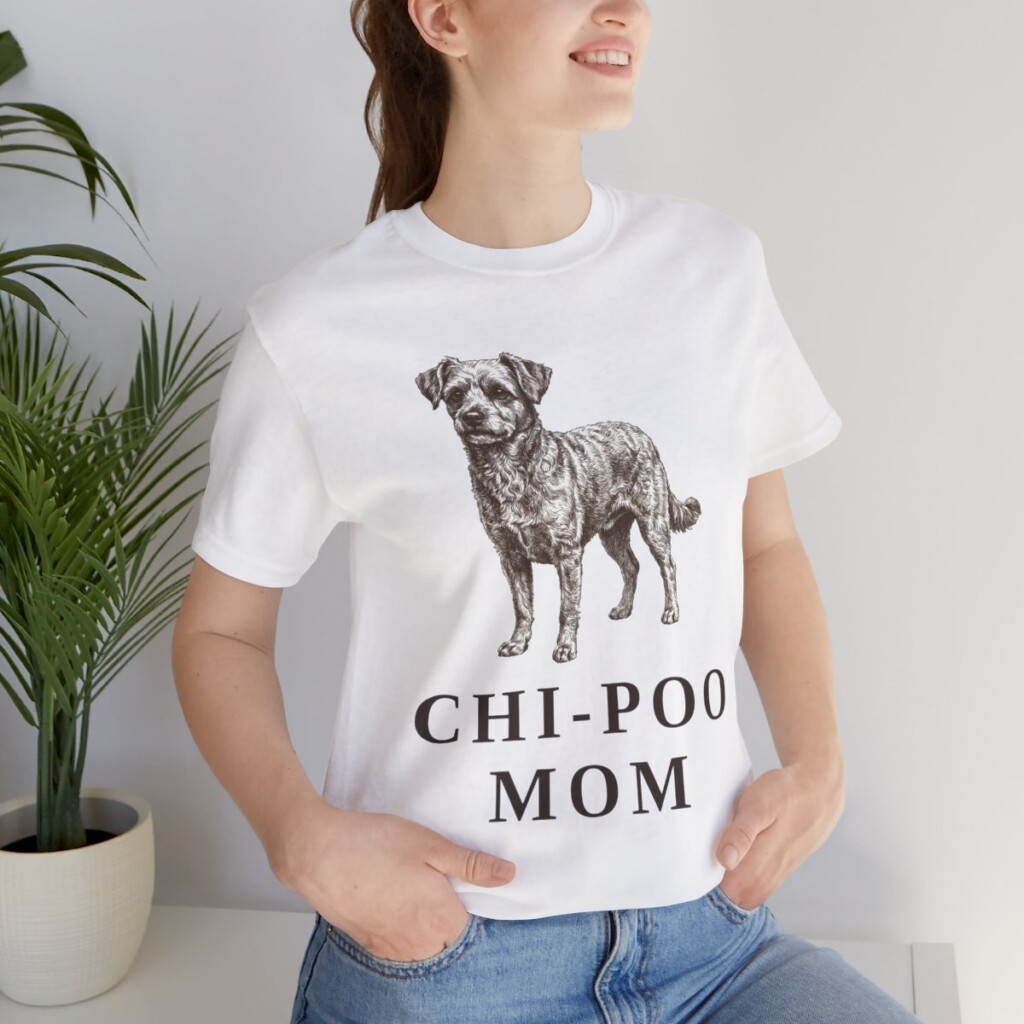 Chi-Poo Mom Shirt, Vintage Dog Sketch Tee, Dog Mom Gift