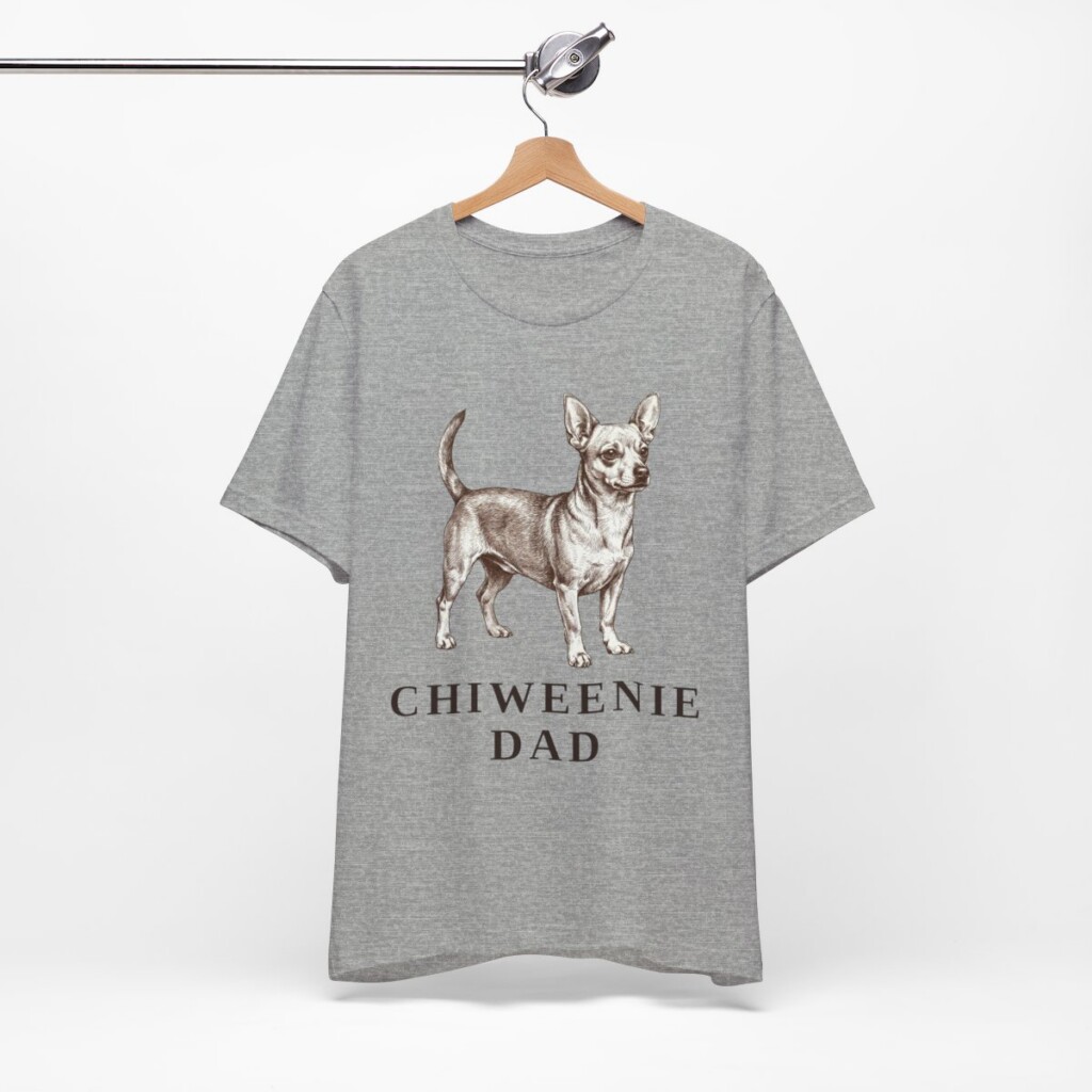 Chiweenie Dad Shirt, Vintage Dog Sketch Tee, Dog Dad Gift