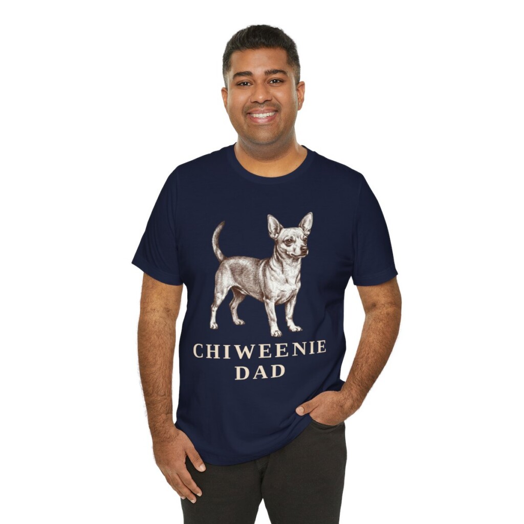 Chiweenie Dad Shirt, Vintage Dog Sketch Tee, Dog Dad Gift