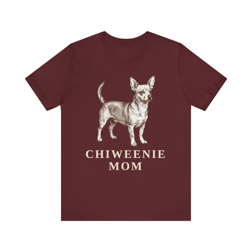 Chiweenie Mom Shirt, Vintage Dog Sketch Tee, Dog Mom Gift
