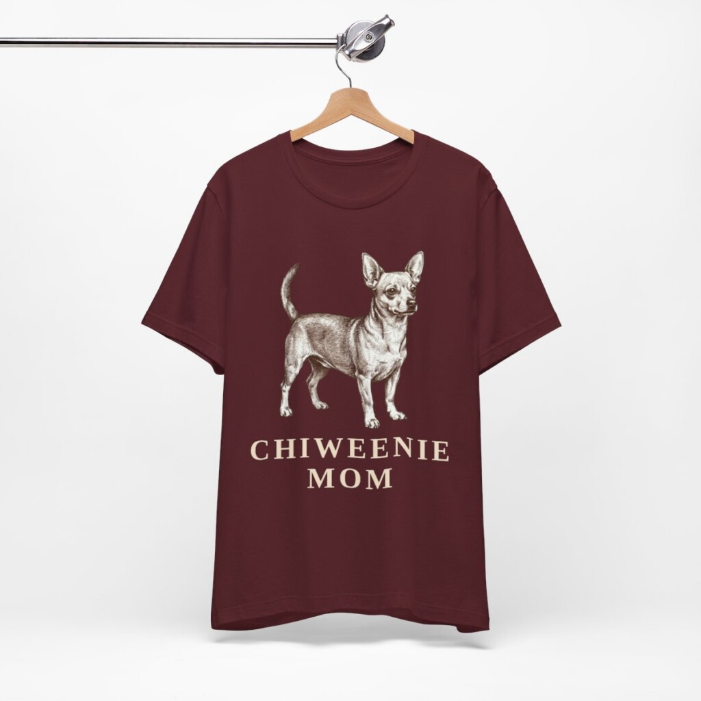 Chiweenie Mom Shirt, Vintage Dog Sketch Tee, Dog Mom Gift