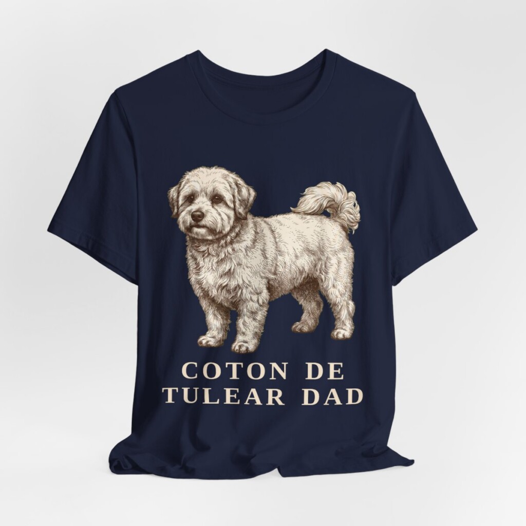Coton de Tulear Dad Shirt, Vintage Dog Sketch Tee, Dog Dad Gift