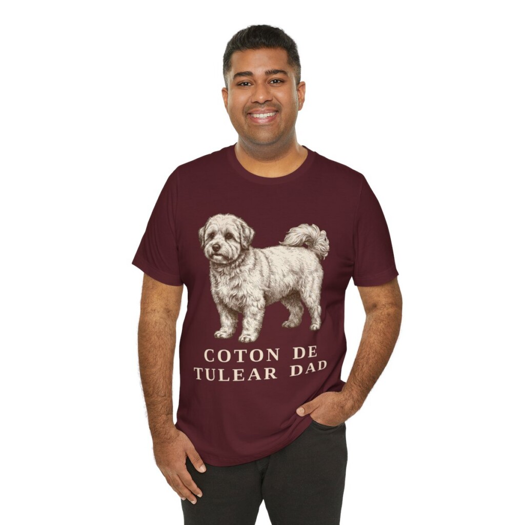 Coton de Tulear Dad Shirt, Vintage Dog Sketch Tee, Dog Dad Gift
