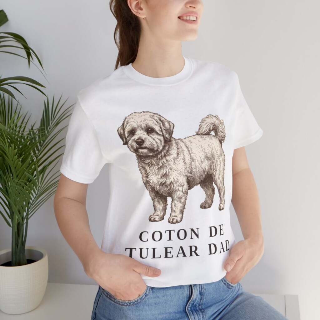 Coton de Tulear Dad Shirt, Vintage Dog Sketch Tee, Dog Dad Gift