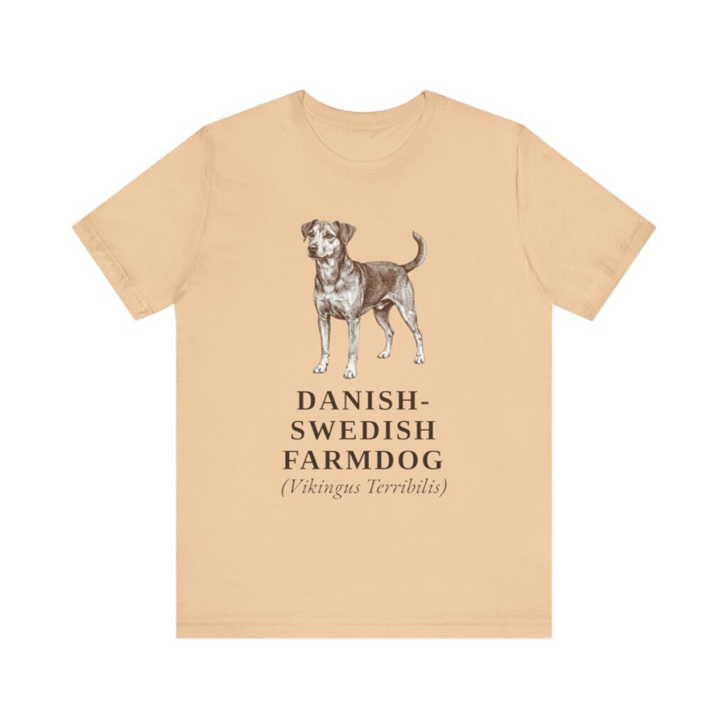 Danish-Swedish Farmdog Latin Shirt, Vintage Dog Sketch Tee, Dog Latin Gift
