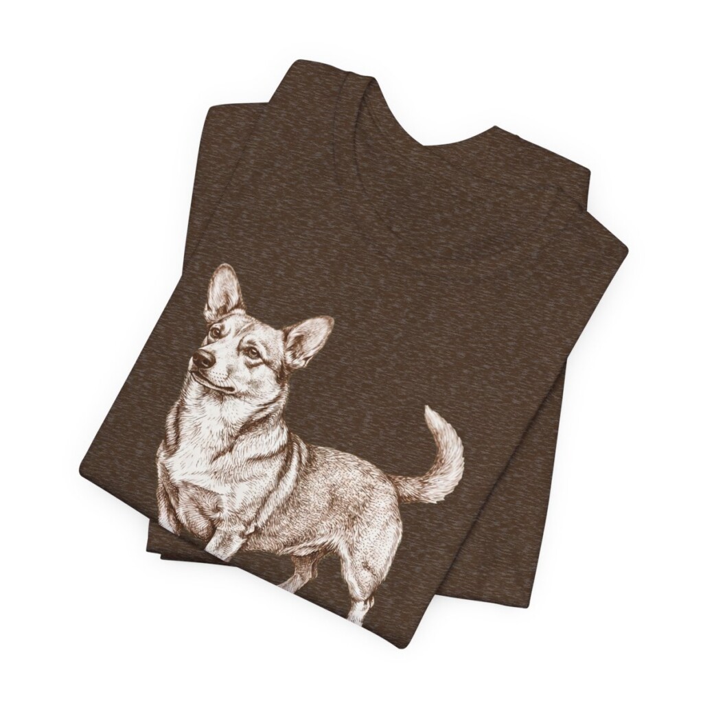 Dorgi Dad Shirt, Vintage Dog Sketch Tee, Dog Dad Gift