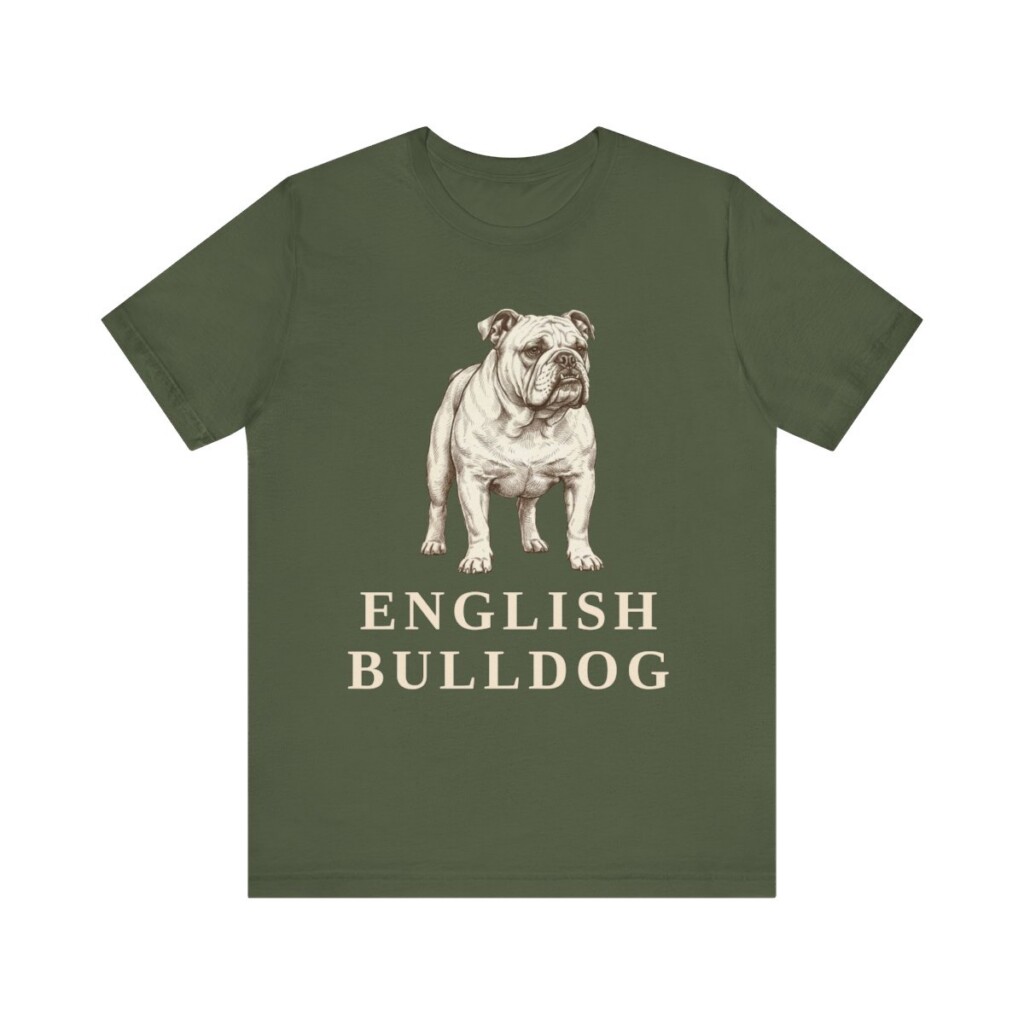 English Bulldog Lover Shirt, Vintage Dog Sketch Tee, Dog Lover Gift