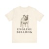 English Bulldog Lover Shirt, Vintage Dog Sketch Tee, Dog Lover Gift