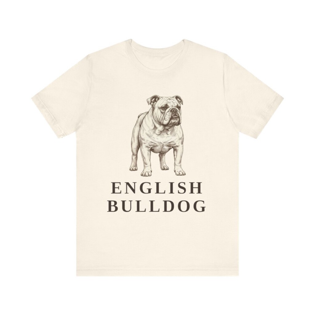 English Bulldog Lover Shirt, Vintage Dog Sketch Tee, Dog Lover Gift