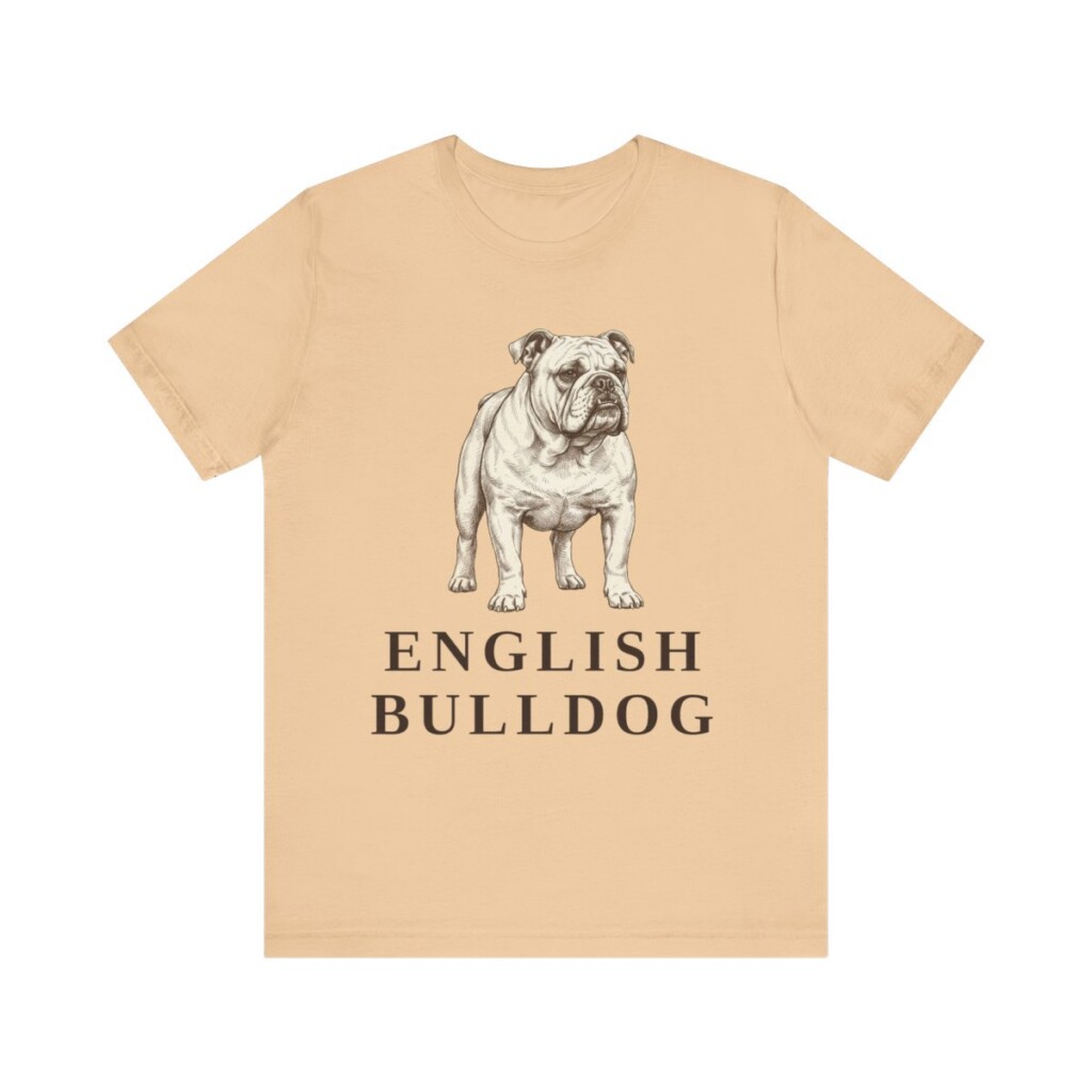 English Bulldog Lover Shirt, Vintage Dog Sketch Tee, Dog Lover Gift