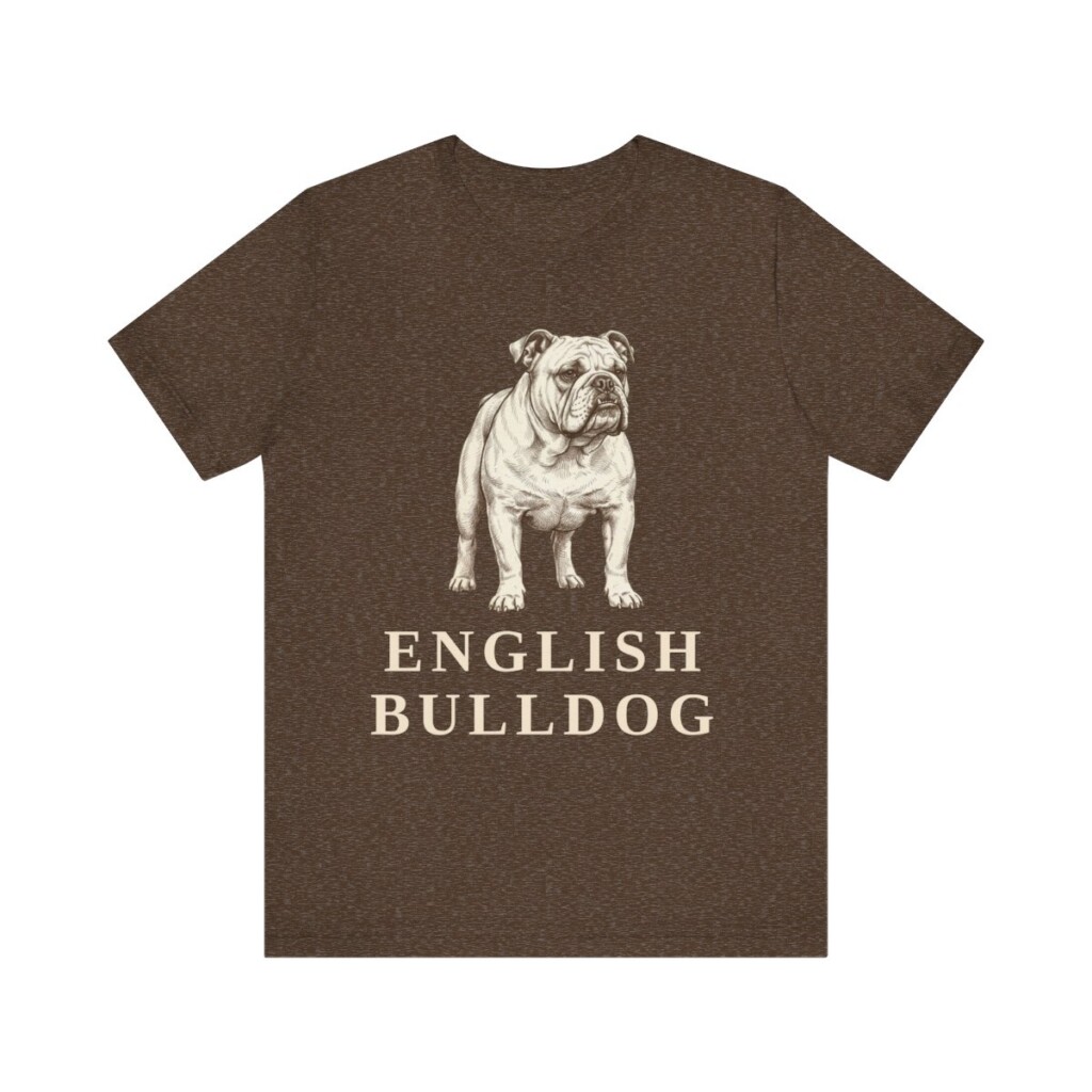 English Bulldog Lover Shirt, Vintage Dog Sketch Tee, Dog Lover Gift