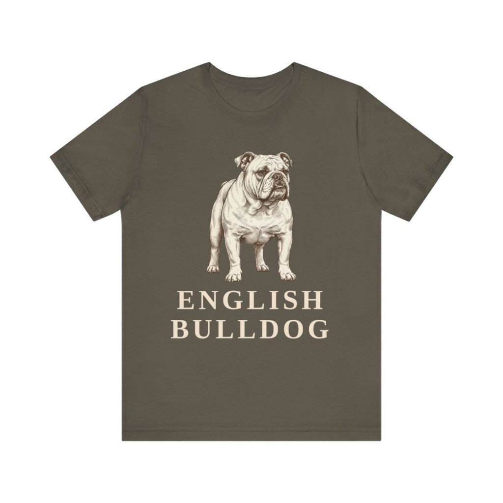 English Bulldog Lover Shirt, Vintage Dog Sketch Tee, Dog Lover Gift